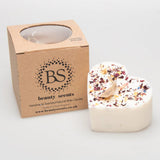 Large heart rose petal candle with Beauty Scents branded box, ready for romantic gift giving