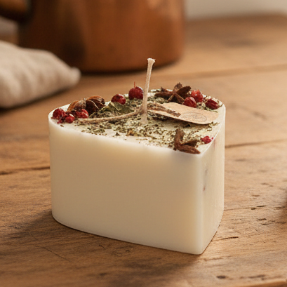 Small Heart Scented Candle With Star Anise & Red Berries