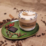 Coffee candle large pillar with coffee beans decoration and spice styling handmade Beauty Scents