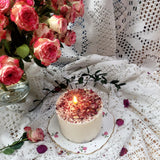 Large rose petals candle romantic lifestyle styling fresh roses vintage decor Beauty Scents