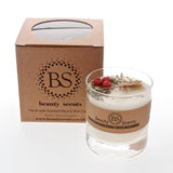 Large Scented Soy Wax Candle With Red Berries In Glass Container