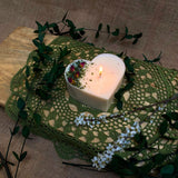 Large Heart Scented Candle with Rose Buds