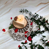 Small Heart Scented Candle with Rose Buds