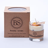 Small Scented Candle With Shredded Cinnamon In Glass Container