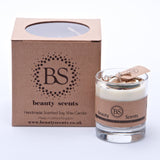 Small Scented Candle With Shredded Cinnamon In Glass Container