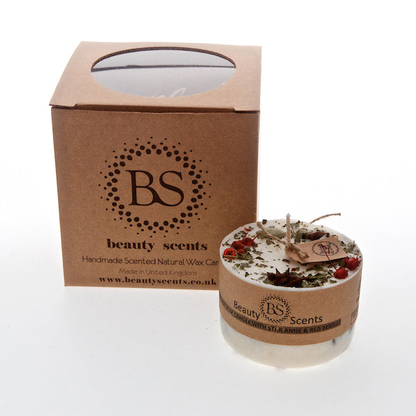 Small Scented Candle With Star Anise & Red Berries