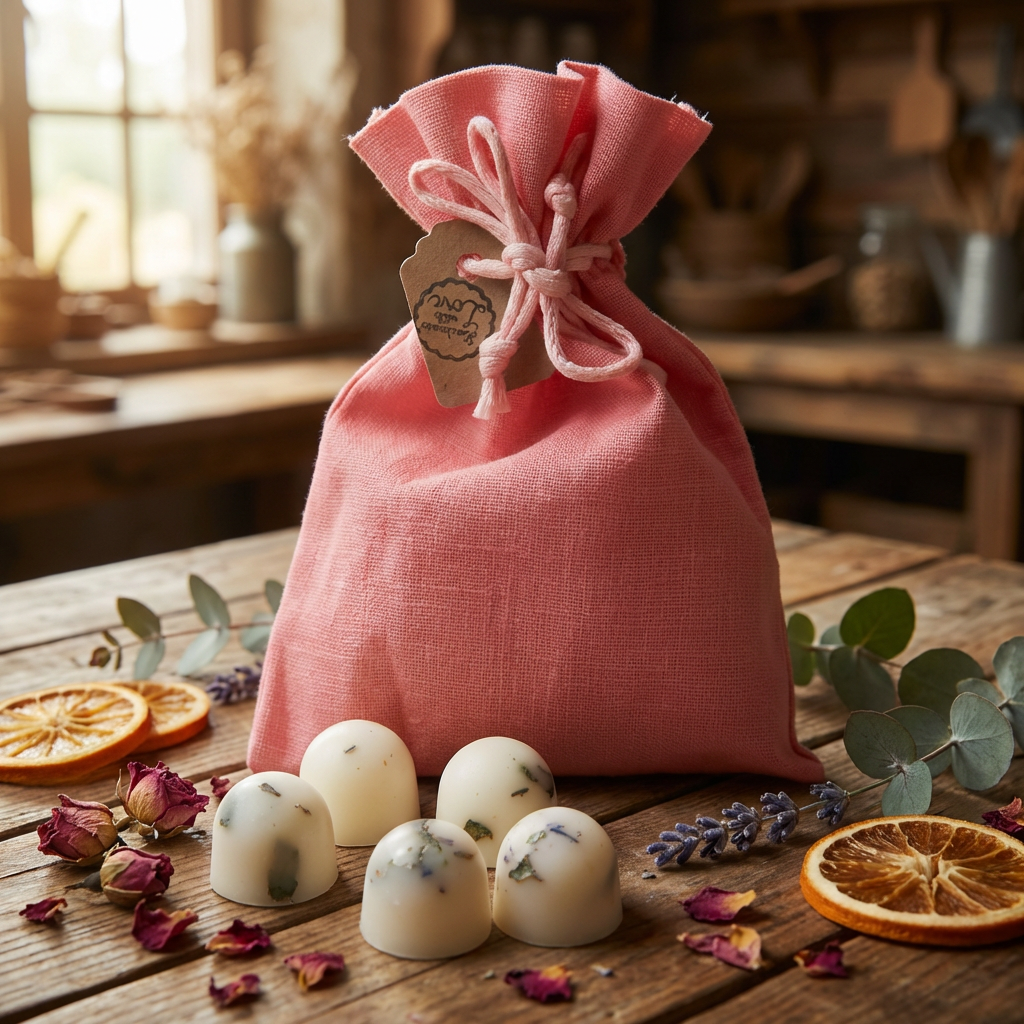10 Apple Scented Soy Wax Melts in Linen Bag