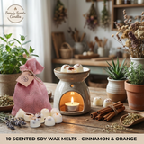10 Scented Soy Wax Melts in Linen Bag
