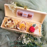 3 Hearts Winter Gift Set complete presentation in elegant wooden wine box with premium packaging and festive styling