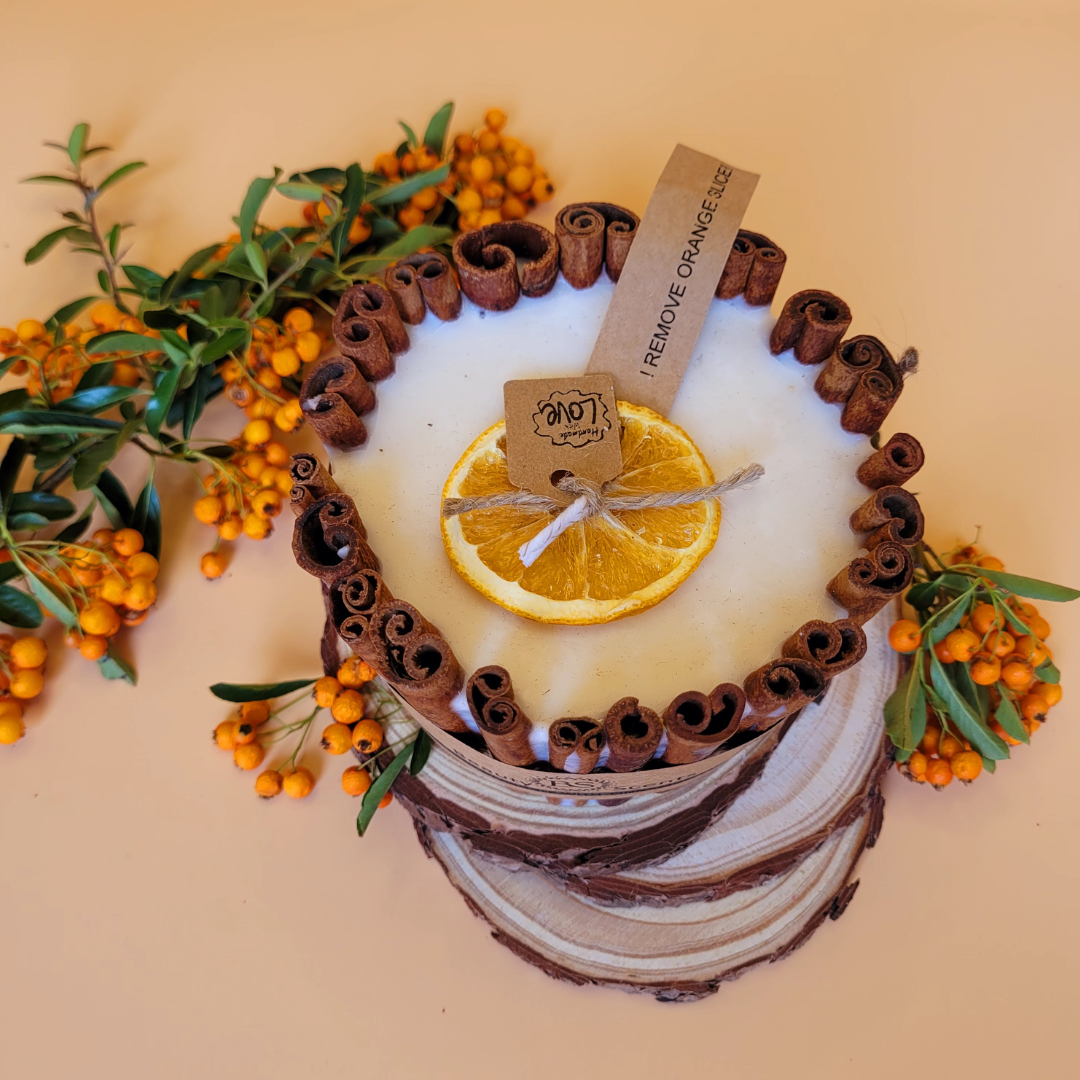 Large Scented Candle With Long Cinnanon