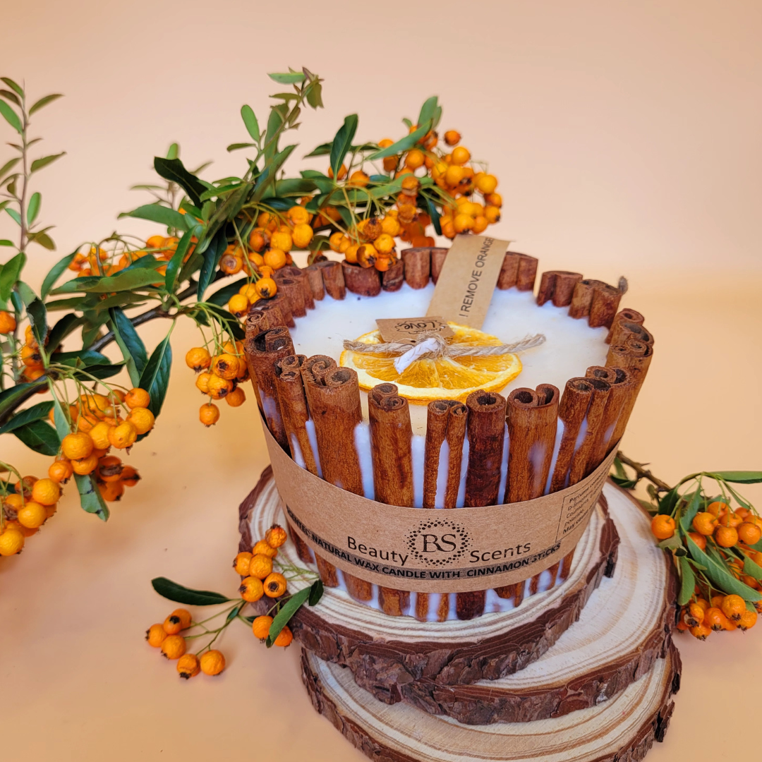 Large Scented Candle With Long Cinnanon
