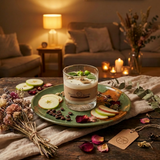 Large Glass Candle With Apples