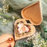 Heart Gift Box Large Heart Mulled Wine candle complete presentation in wooden heart-shaped box with natural wood shavings