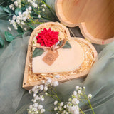Heart Gift Box Large Heart Hollyberry candle complete presentation in wooden heart-shaped box ready for romantic gifting
