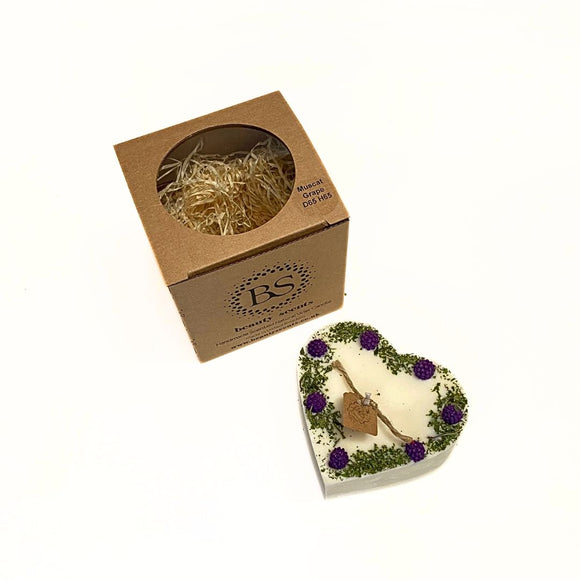 Large Heart Candle with Blackberry