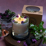 Large Candles with Blackberry in glass container