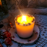 Medium coffee bean candle lifestyle shot with natural lighting