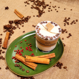 Medium coffee bean candle lifestyle shot showing handcrafted coffee bean decoration