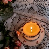 Medium low coffee bean candle lifestyle shot with natural lighting