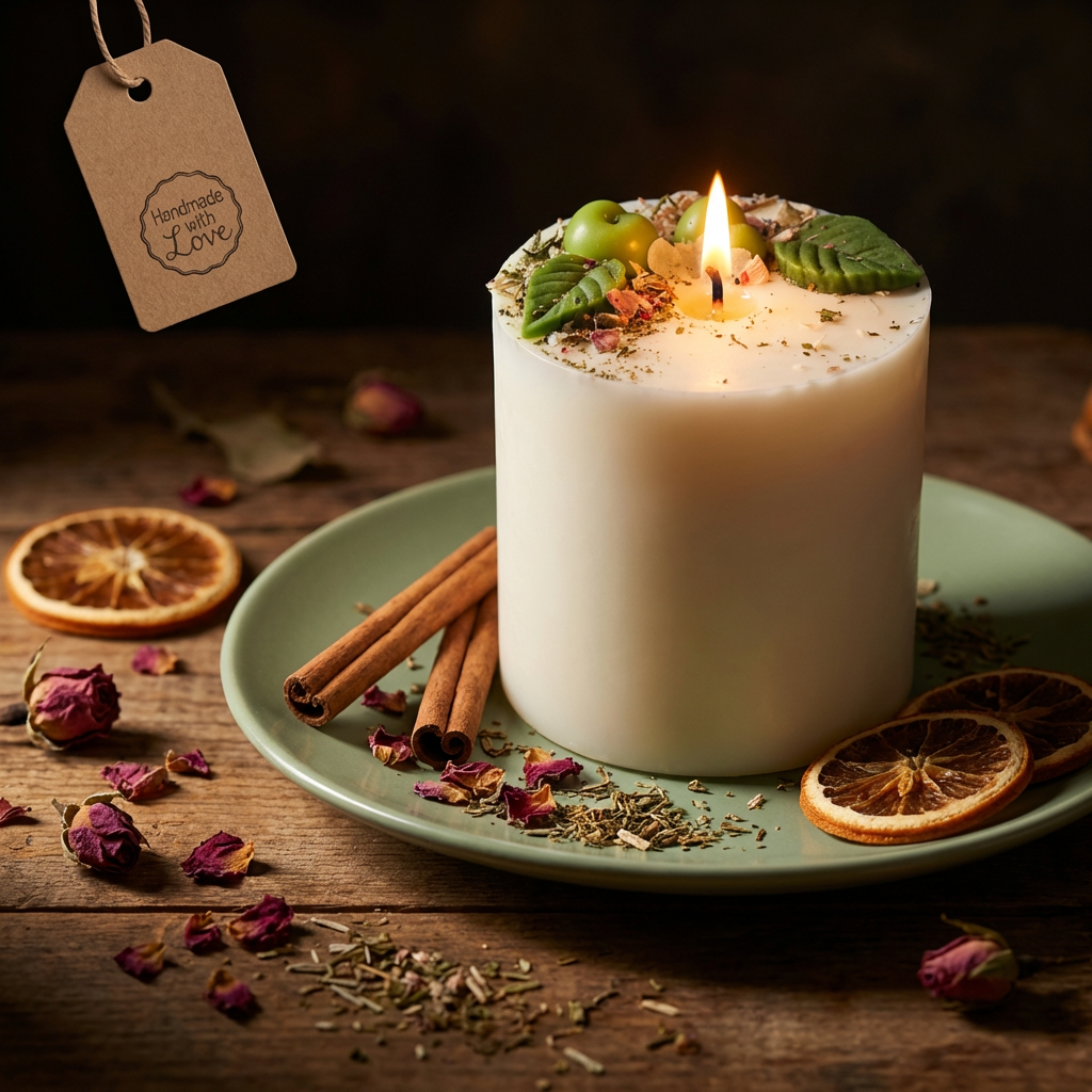 Medium Candle With Apples