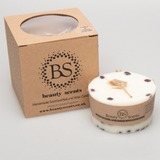 Medium low coffee bean candle with branded Beauty Scents packaging box