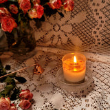 Beauty Scents rose petals glass candle lit in romantic setting with fresh roses and copper wick trimmer