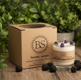 Small Candles with Blackberry in glass container