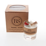 Small Scented Soy Wax Candle With Red Berries In Glass Container