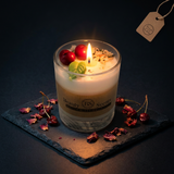Small Glass Candle With Cherries