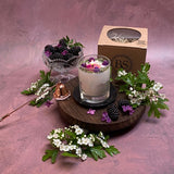 Small Candles with Blackberry in glass container