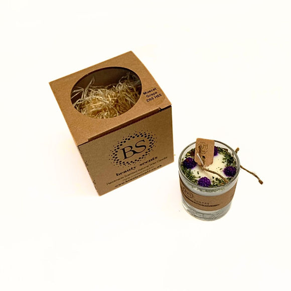 Small Candles with Blackberry in glass container
