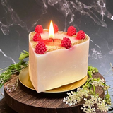 Small Heart Candle with Raspberry