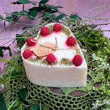 Small Heart Candle with Raspberry