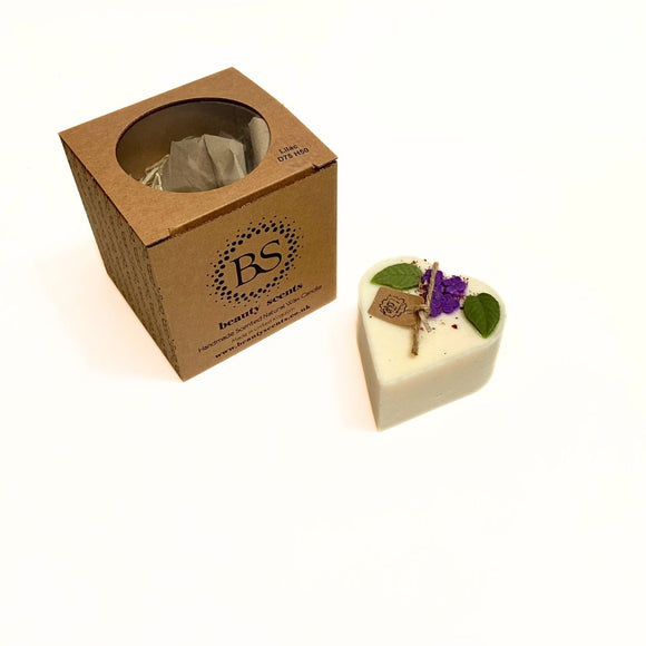 Small Heart Candles With  Lilac