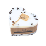 Large heart coffee bean candle with natural coffee beans decoration - romantic handmade soy wax candle