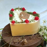 Large Heart Candle with Raspberry