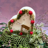Large Heart Candle with Raspberry