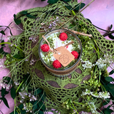 Small Candle with Raspberry in glass container