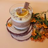 Large Scented Candle With Shredded Cinnamon In Glass Container