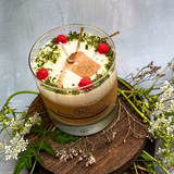 Large Candle with Raspberry in glass container