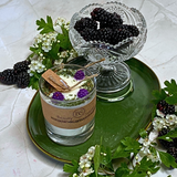 Small Candles with Blackberry in glass container