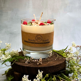 Large Candle with Raspberry in glass container