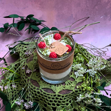 Small Candle with Raspberry in glass container