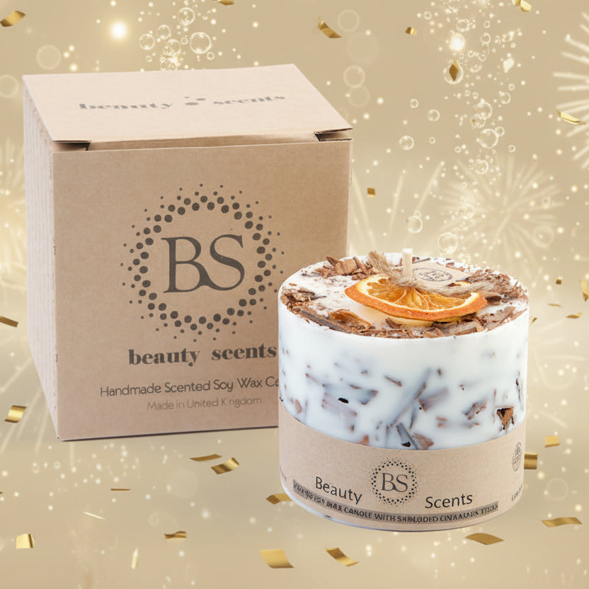 Large Scented Candle With Shredded Cinnanon